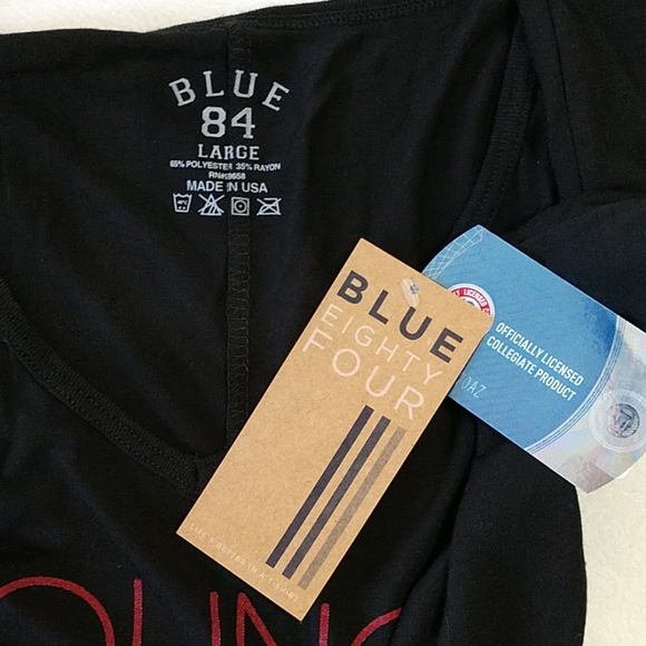 NEW Arkansas Razorbacks Jersey Young Wild Free Elbow Patch Long Slv Tee Women Lg - Picture 7 of 8